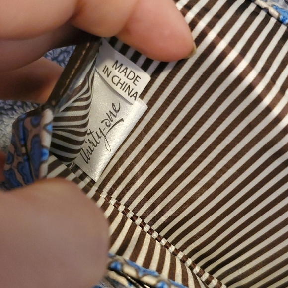 Thirty-One Paisley Wallet in Blue and Brown - Picture 5 of 6